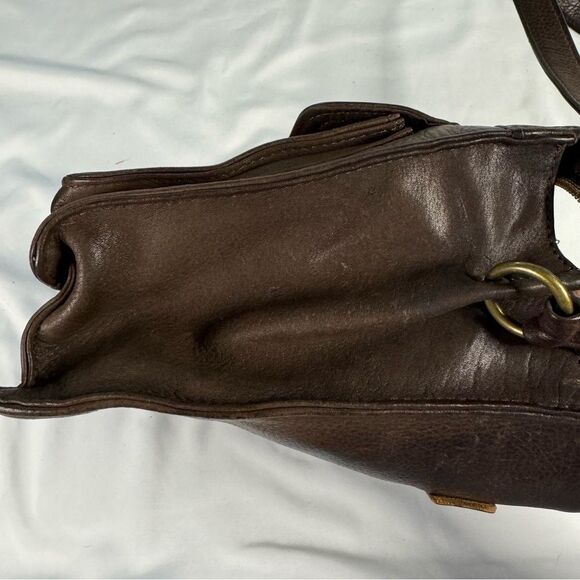 VTG Fossil Brown Leather Square Crossbody Purse  Small Bag Pockets 75082 Classic - Picture 8 of 12